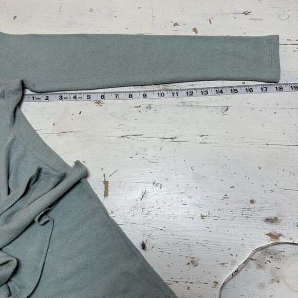 Pure + Good Anthropologie Sweater Top S Belted Tie Waist Ruched Pistachio Cozy - Picture 8 of 11